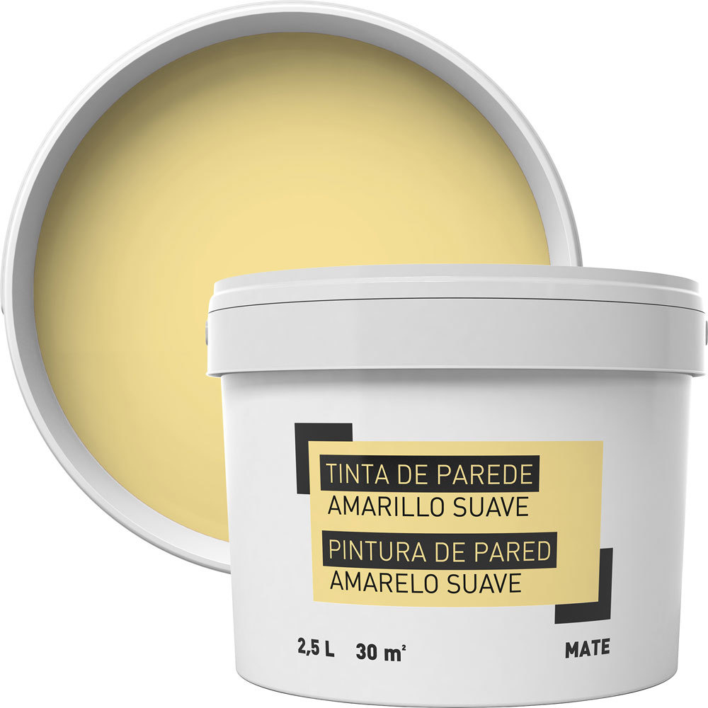 Tinta para paredes amarelo suave 2,5 l