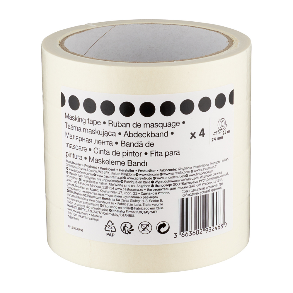 Pack 4 fitas de pintor 24 mm x 50 m