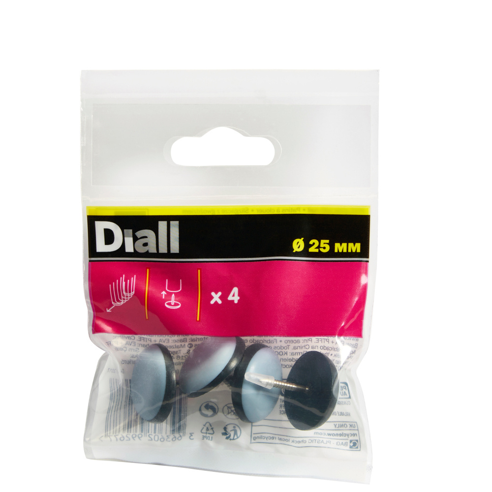 PACK 4 UDS PATIN REDONDO COM PREGO Ø 25 mm
