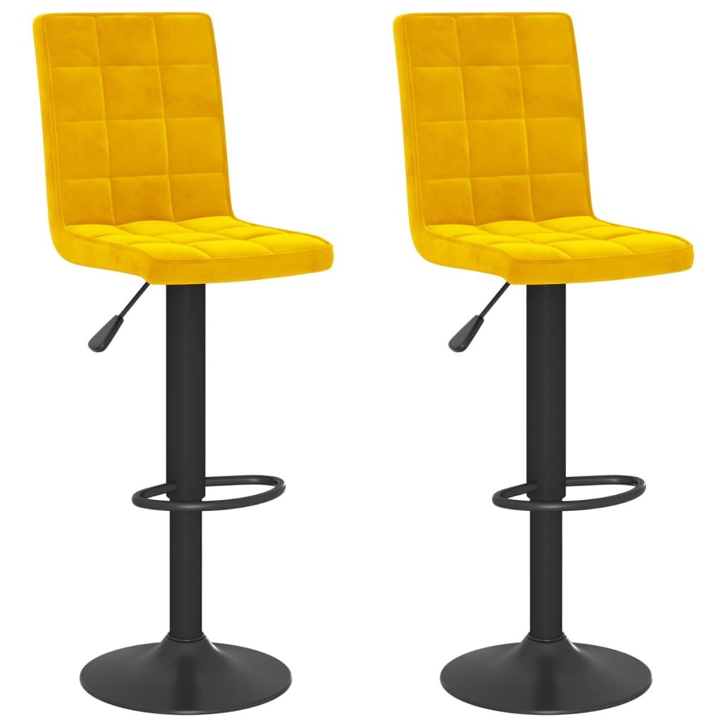 Bancos de cozinha vidaxl 2 peças veludo amarelo mostarda
