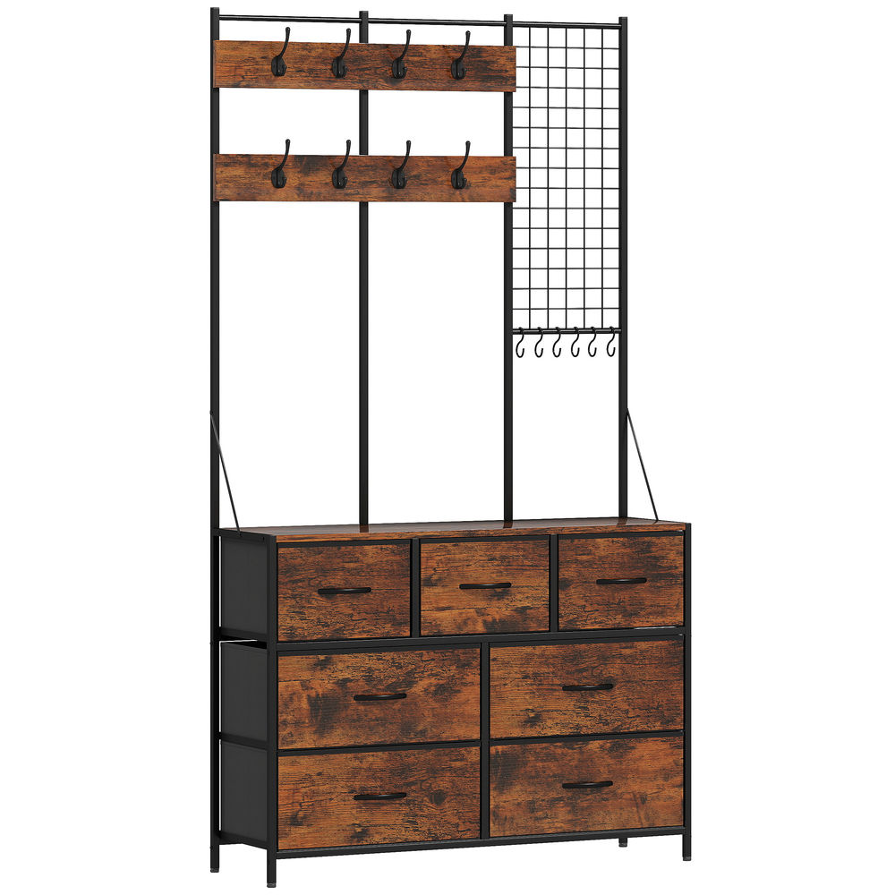 Suporte para cabide 100x30x183 cm color marrón Homcom
