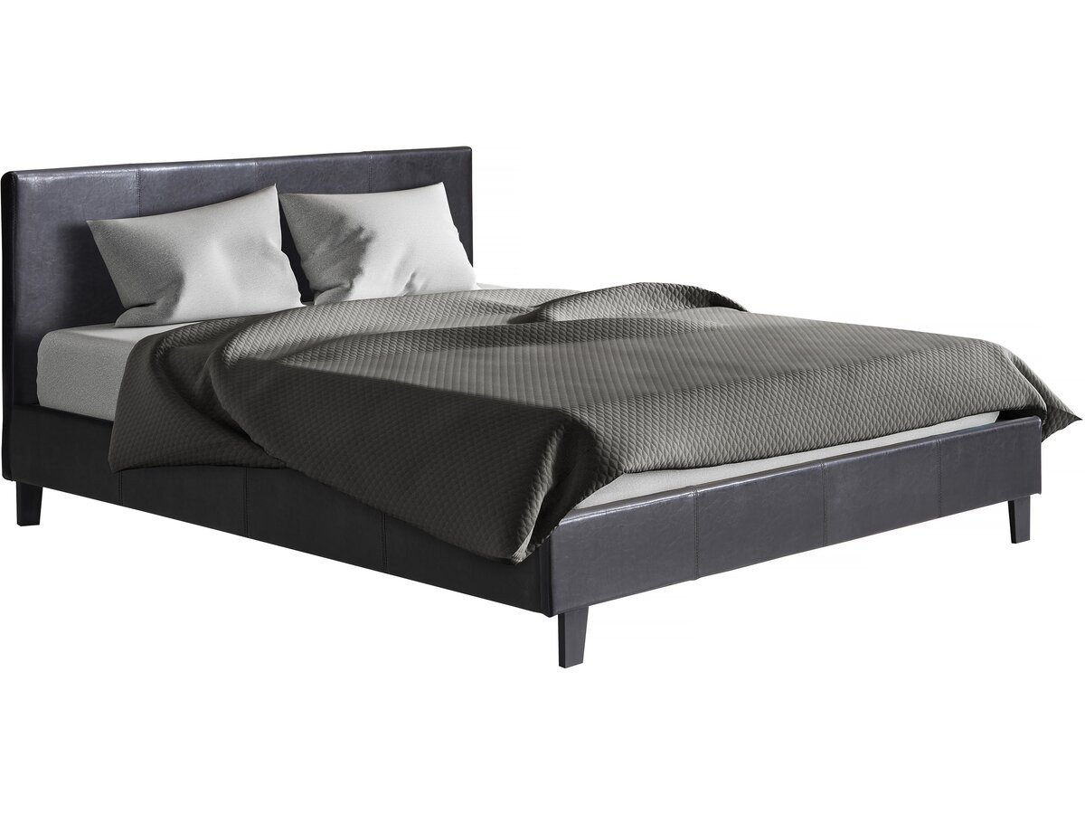 Cama "lina" - 140 x 190 cm - preto