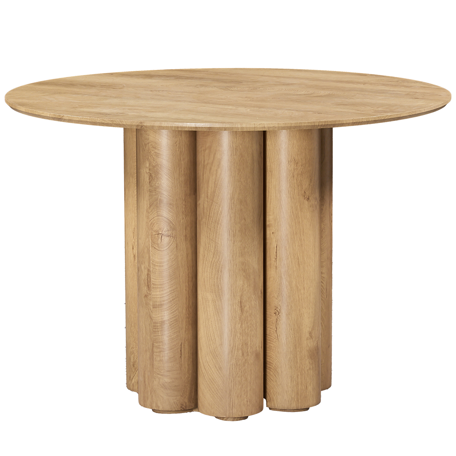 Mesa de jantar de madeira cor de carvalho
