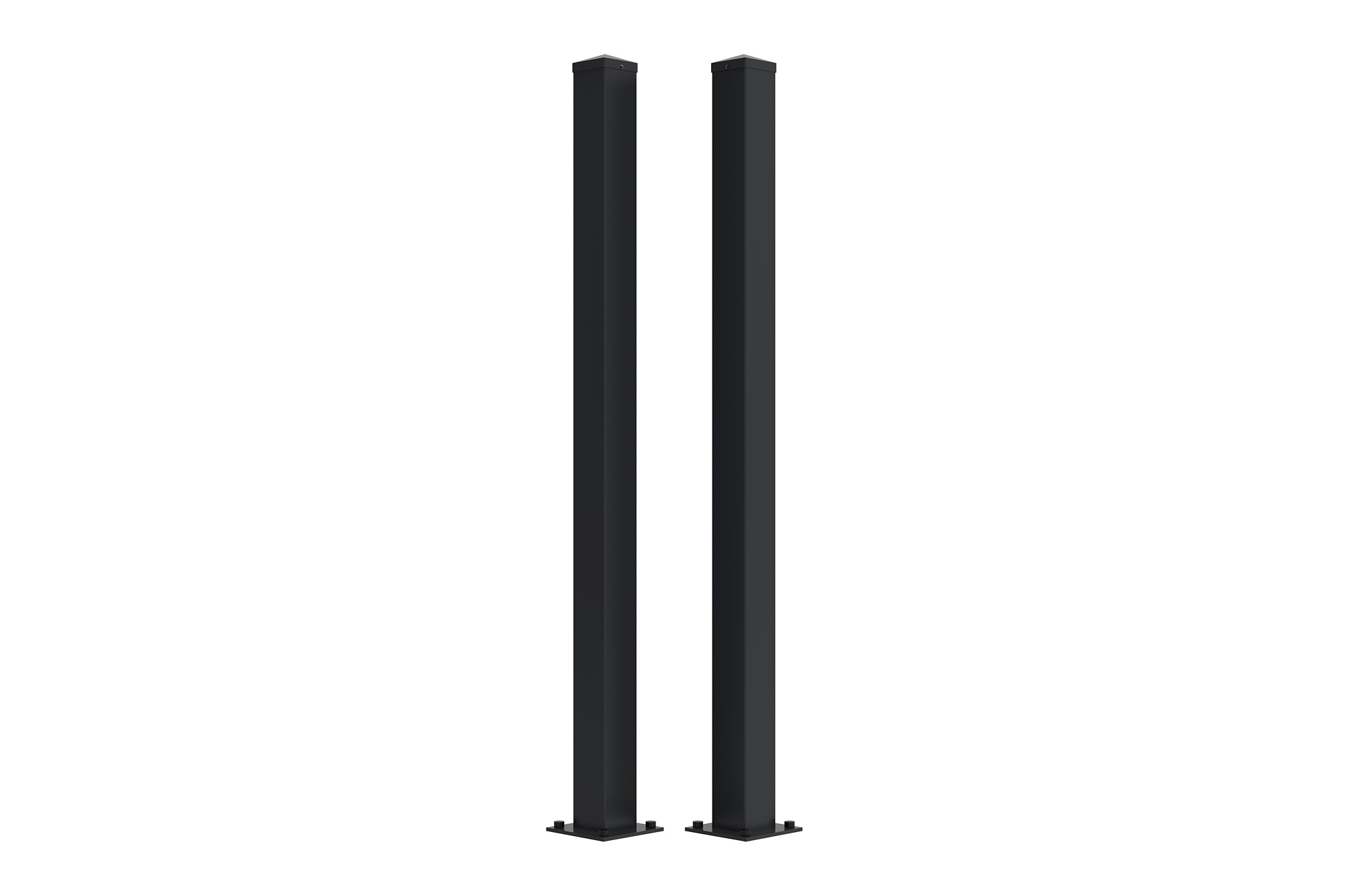 Conjunto 2 postes ferro carmo 10x10cm 165cm pretos
