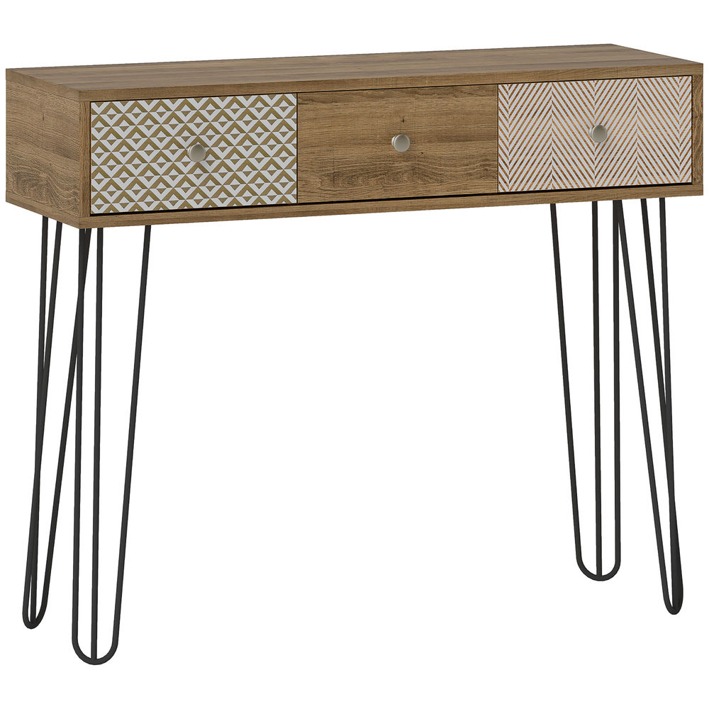 Mesa consola 90x30x75 cm color marrón Homcom, casa - mesas