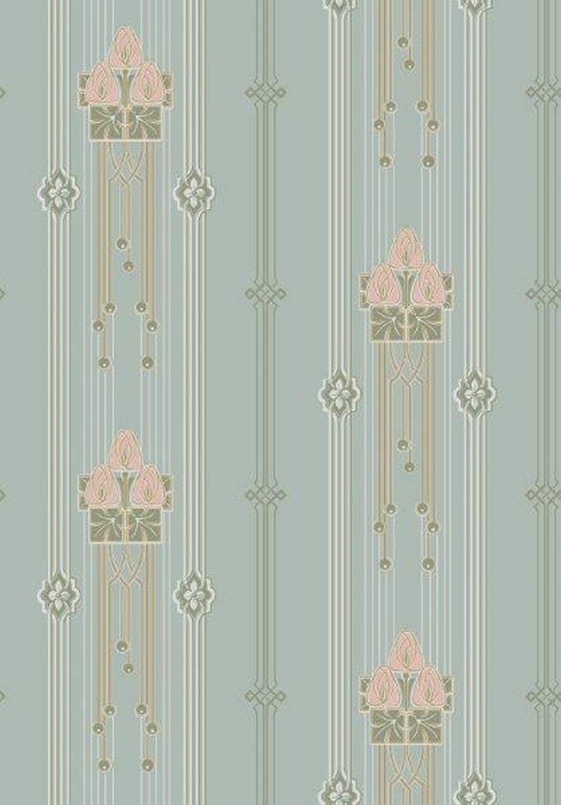 Borastapeter papel de parede flores vintage em estilo art nouveau turquesa