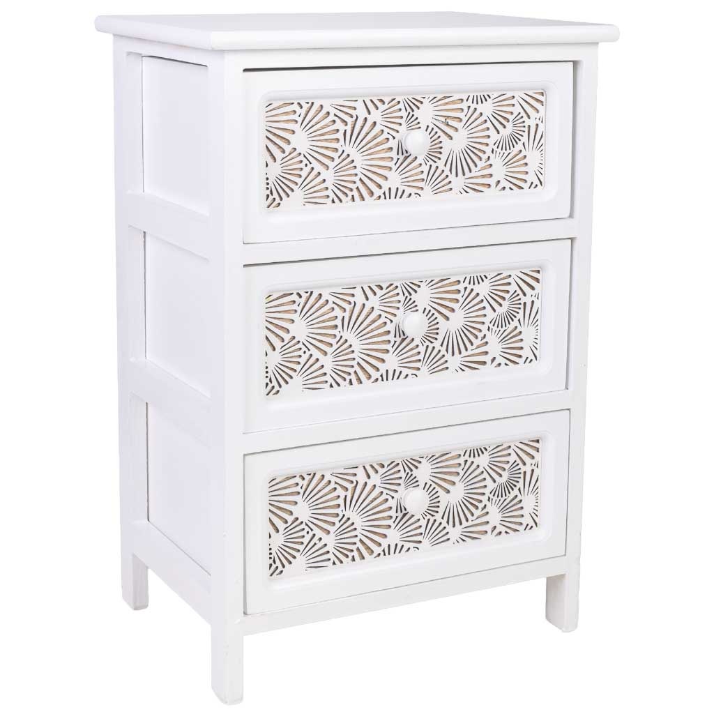 Cômoda de madeira 40x29x58h cm branca