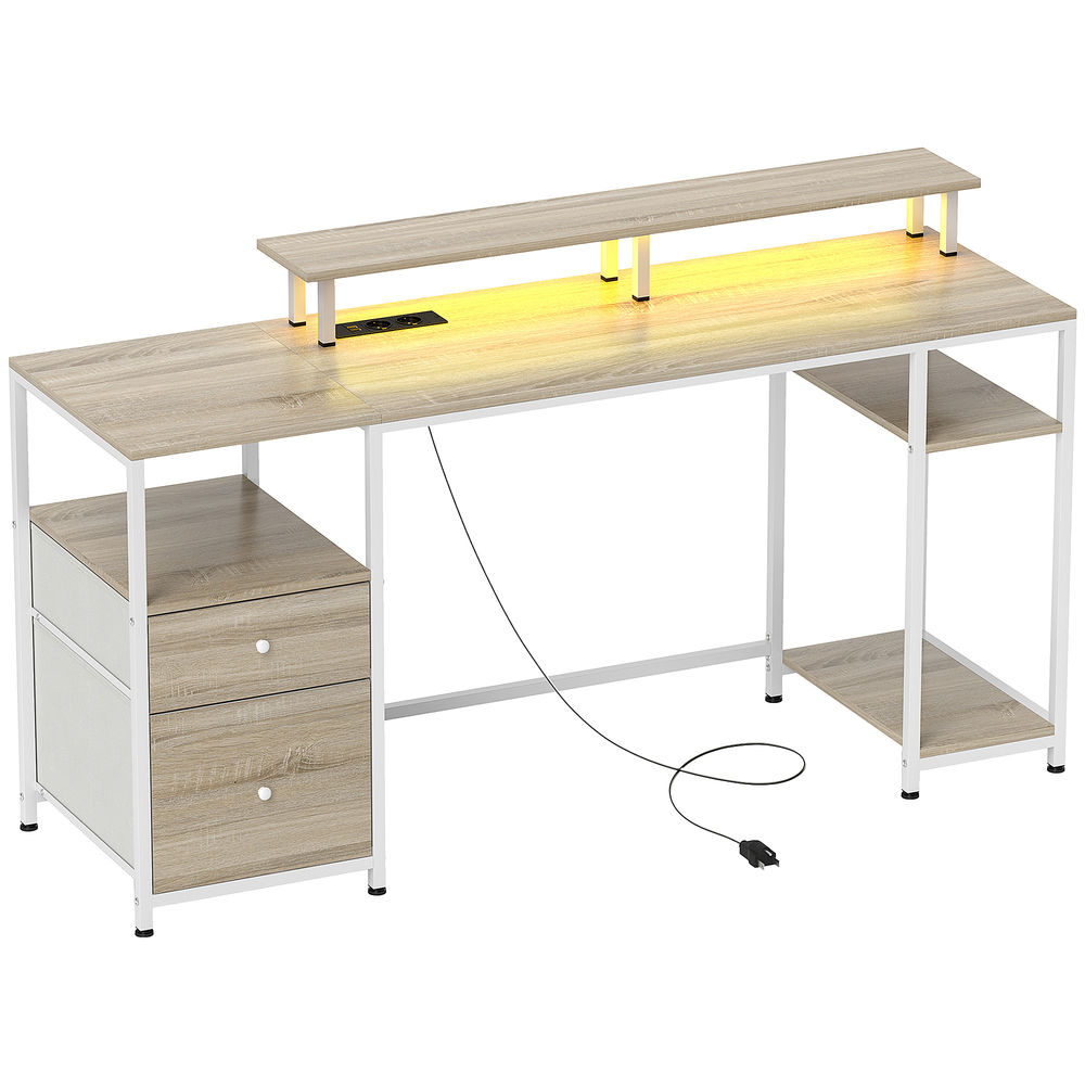 Mesa para computador 155,5x48x75,5 cm color marrón Homcom