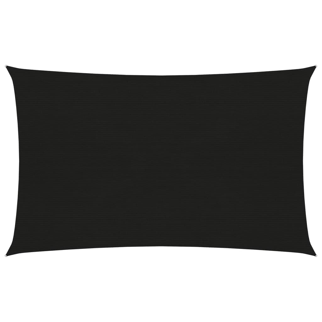 Vela de sombra 160 g/m² negra 3 x 5