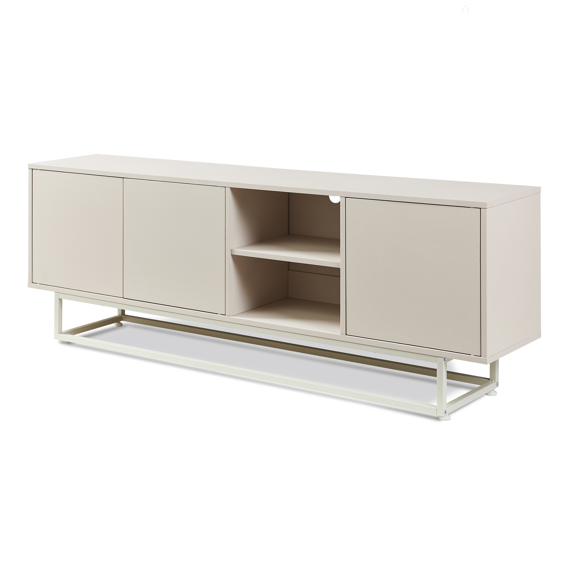 Armário baixo boxholm com 3 portas 160x30x57 cm cor areia [en.casa]