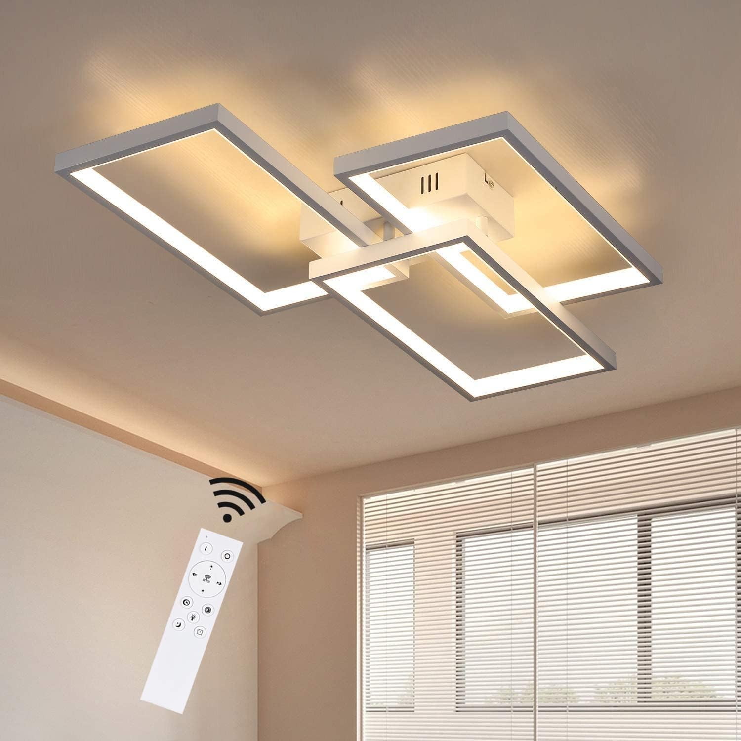 Nettlife plafon LED plafon regulável com comando 63w branco