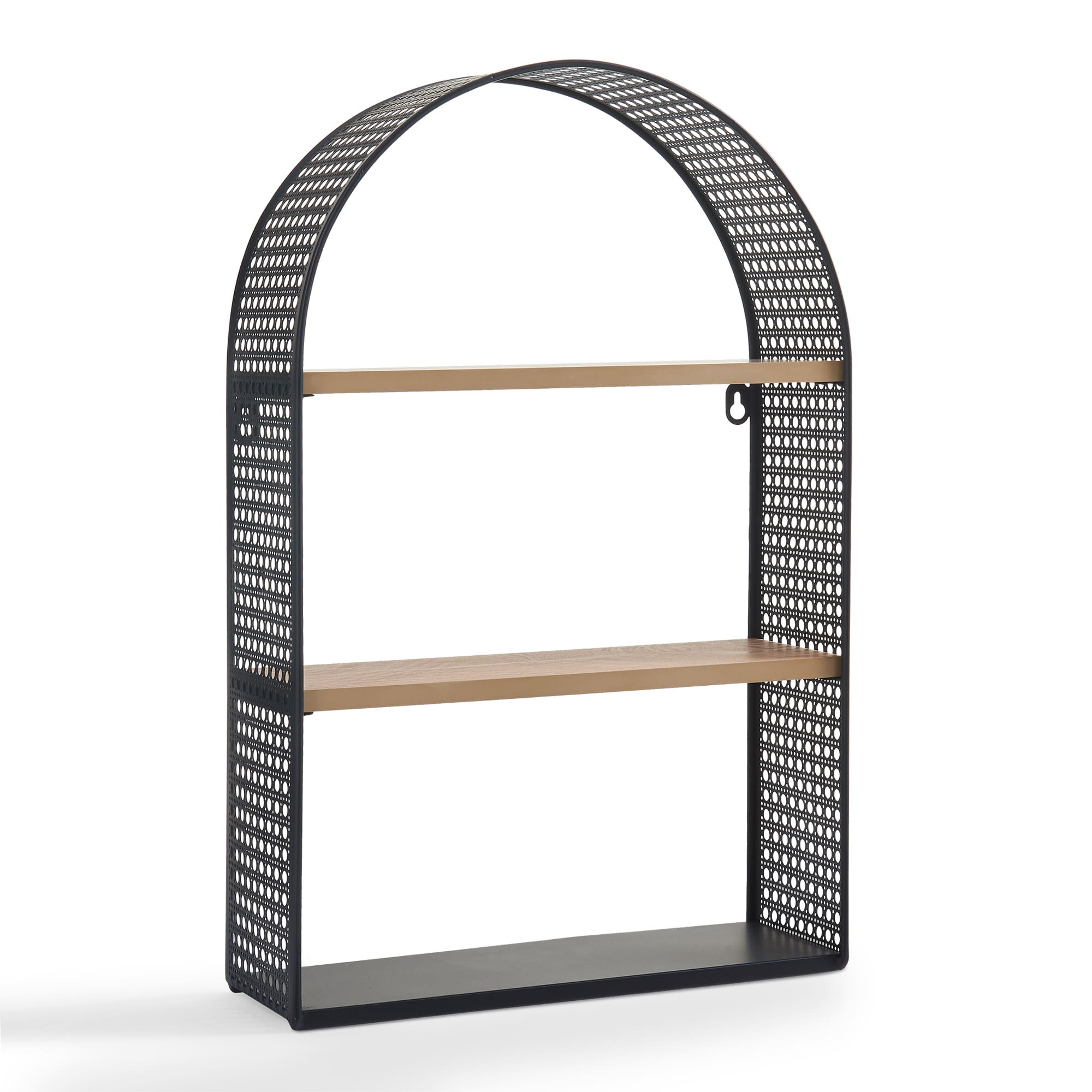 Estante de parede jäller 3 prateleiras metal 53x35x14 cm preto [en.casa]