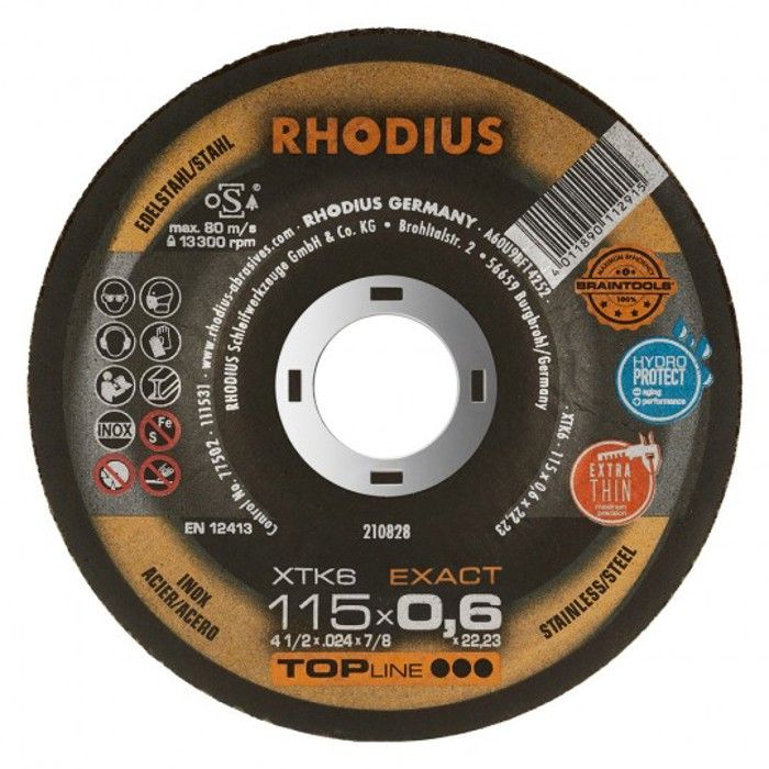 Rhodius xtk6 exact 210829 disco de corte com cubo offset 125 mm 22,23 mm 1