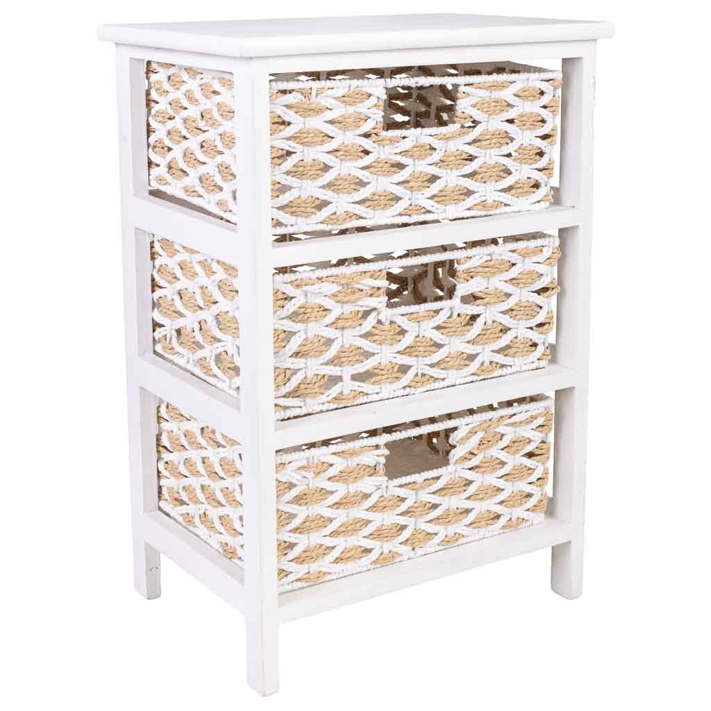 Chiffonier de madeira branca 40x29x58 cm