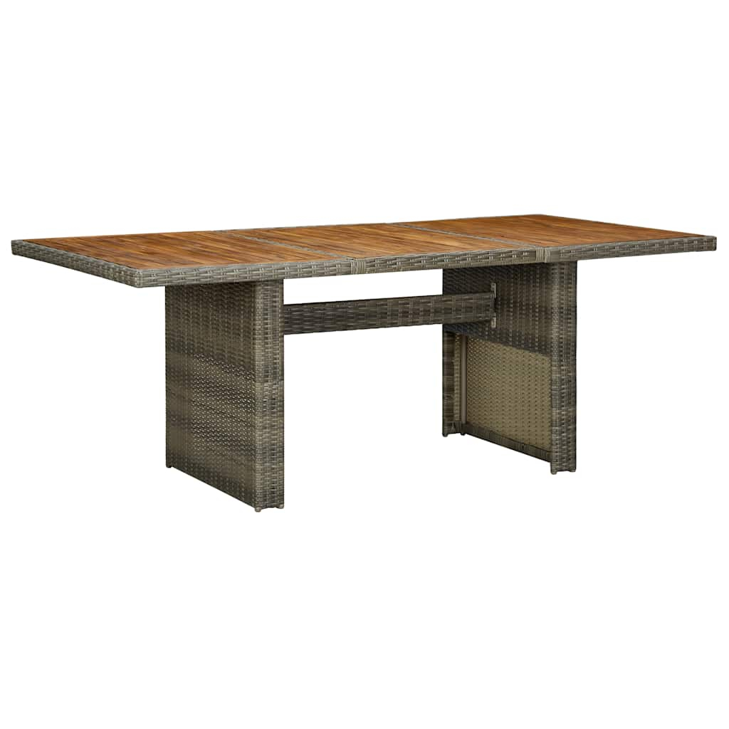Mesa de jardim vime pe e madeira acácia maciça castanho