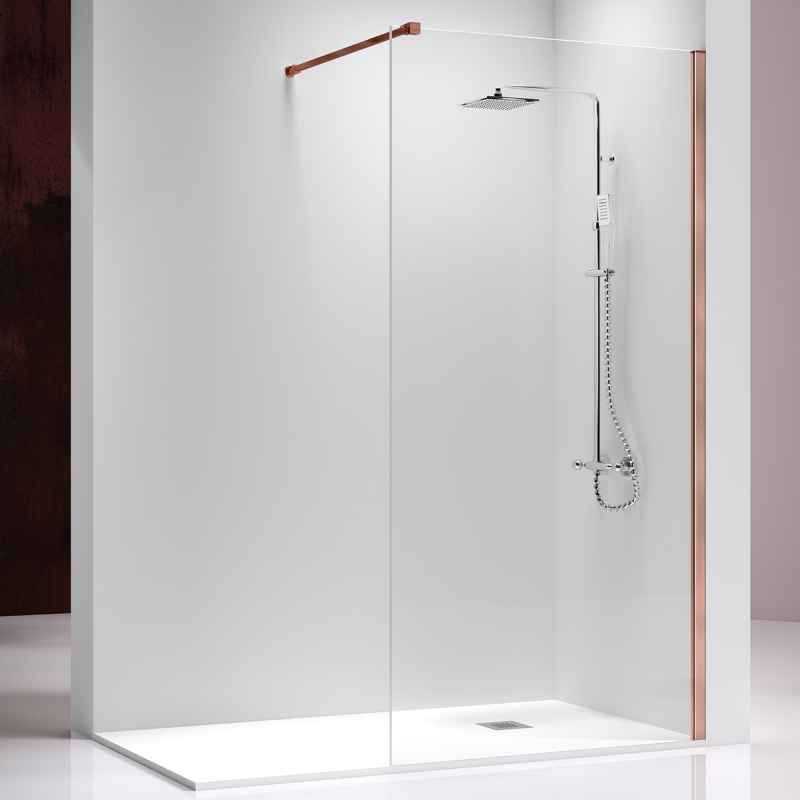 Panel fijo de ducha fresh oro rosa 90 cm