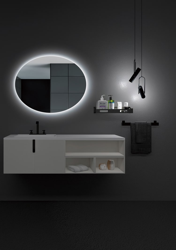 LEDimex-espelho oval 100x80 oval retroiluminado LED
