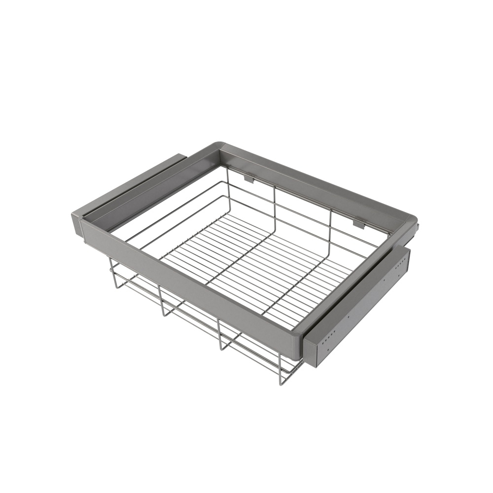 Emuca kit de cesto aramado e estrutura ajustável quartz para roupeiros,
