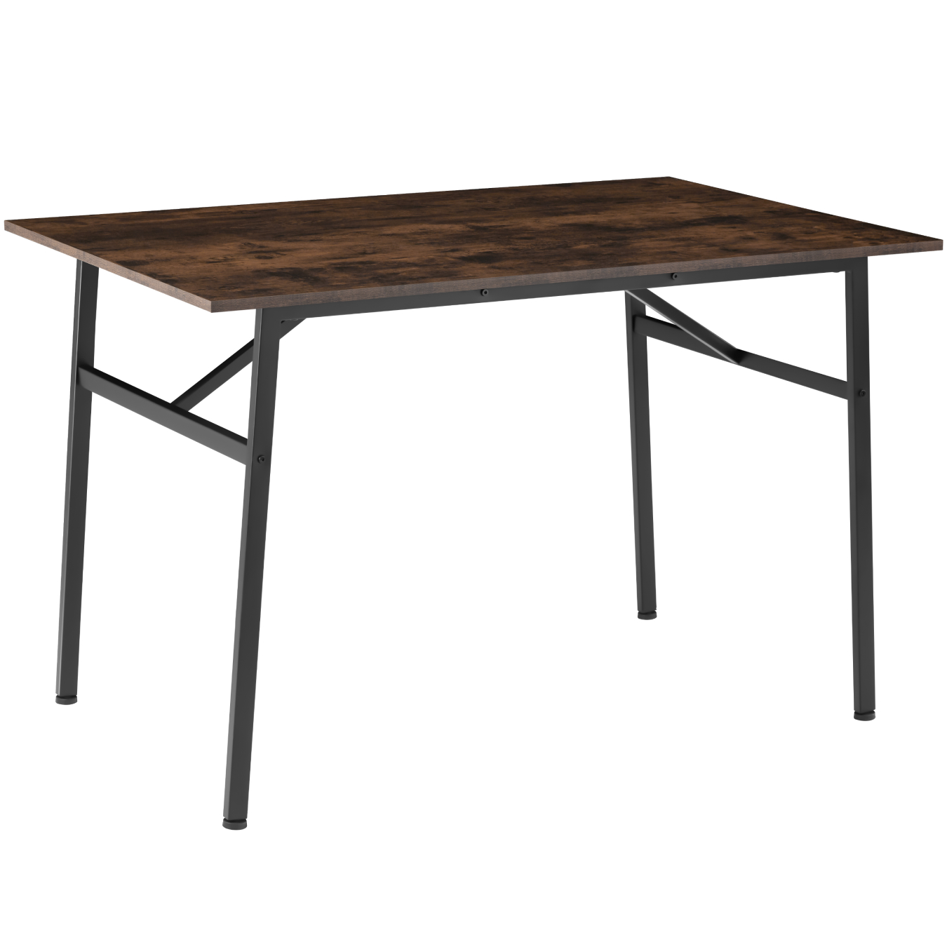 Mesa de comedor 120x75x76cm, madeira industrial oscura, rústica