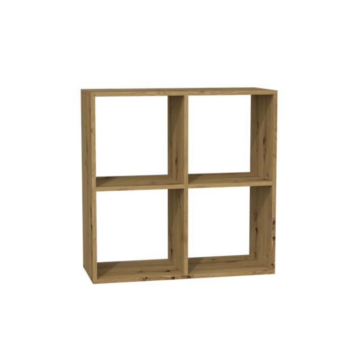 Biblioteca - carvalho artesanal - 2 prateleiras - 74 x 75 x 30 cm - design