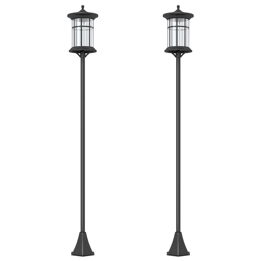 Candeeiros solar 23,5x23,5x184 cm aço inoxidável e abs Outsunny