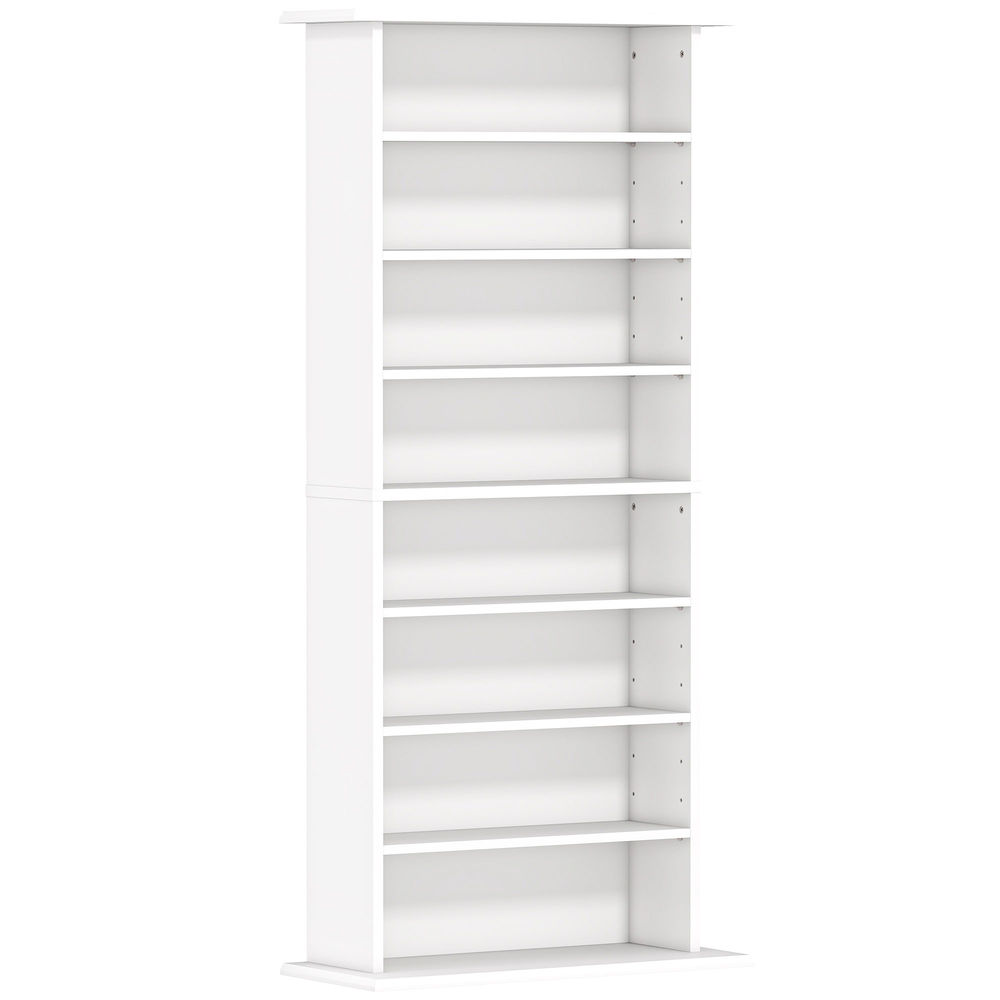 Estante para cd 58x24x126.3 cm color blanco Homcom