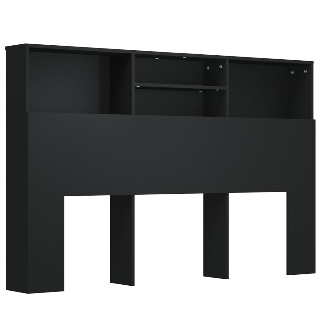 vidaXL mueble cabecero negro 160x19x103,5 cm