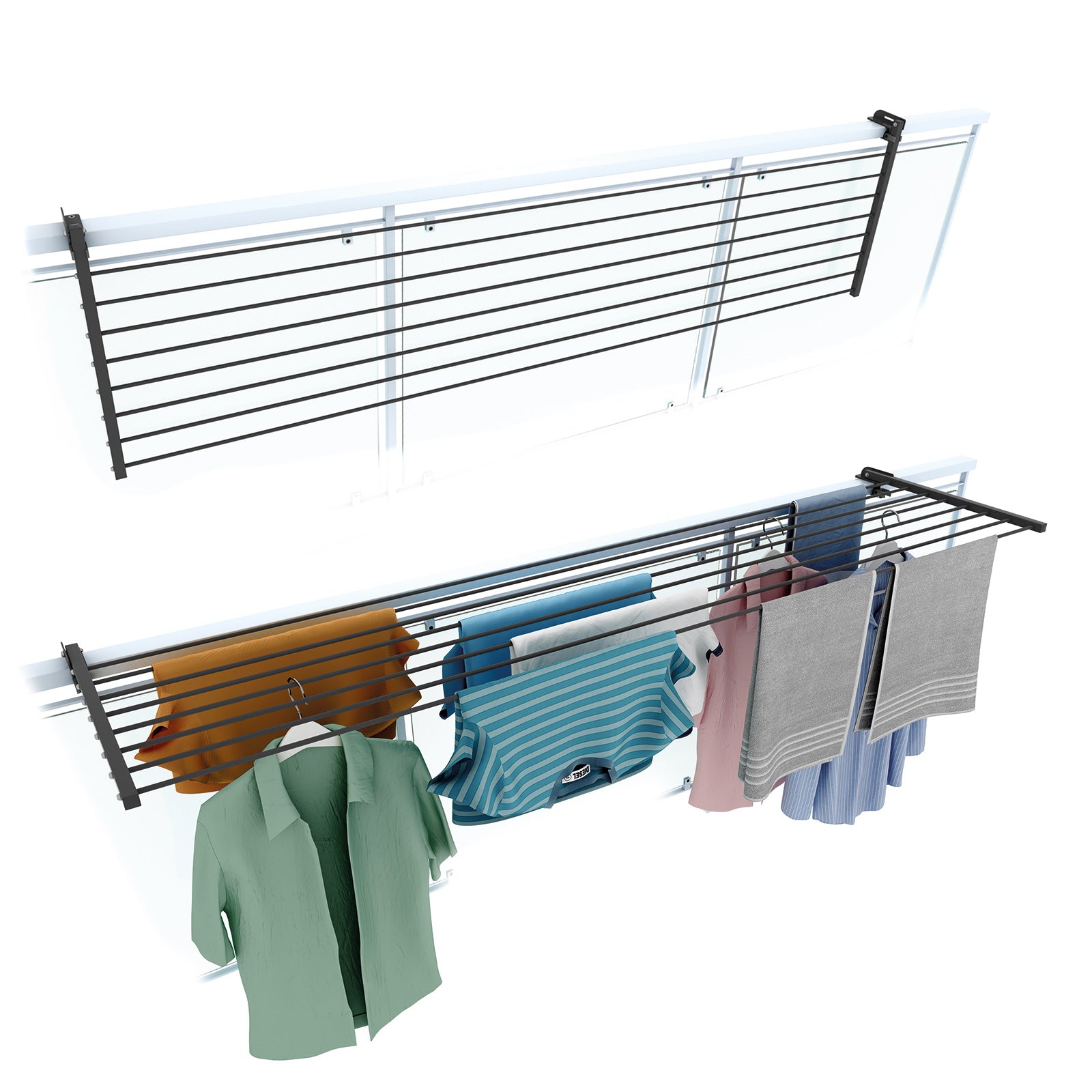 Varal compacto para exteriores 202 cm, foxydry duo antracite
