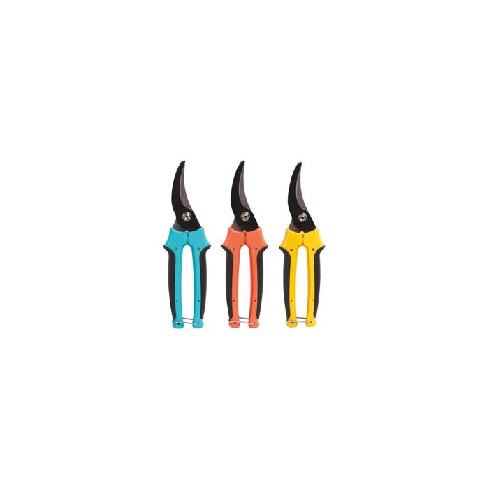 Tesoura de poda bimaterial antiderrapante - azul - 19 cm