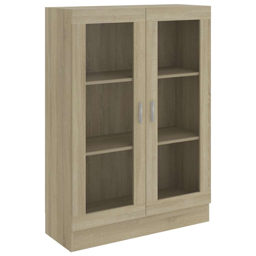vidaXL vitrina de madera contrachapada color roble 82,5x30,5x115 cm