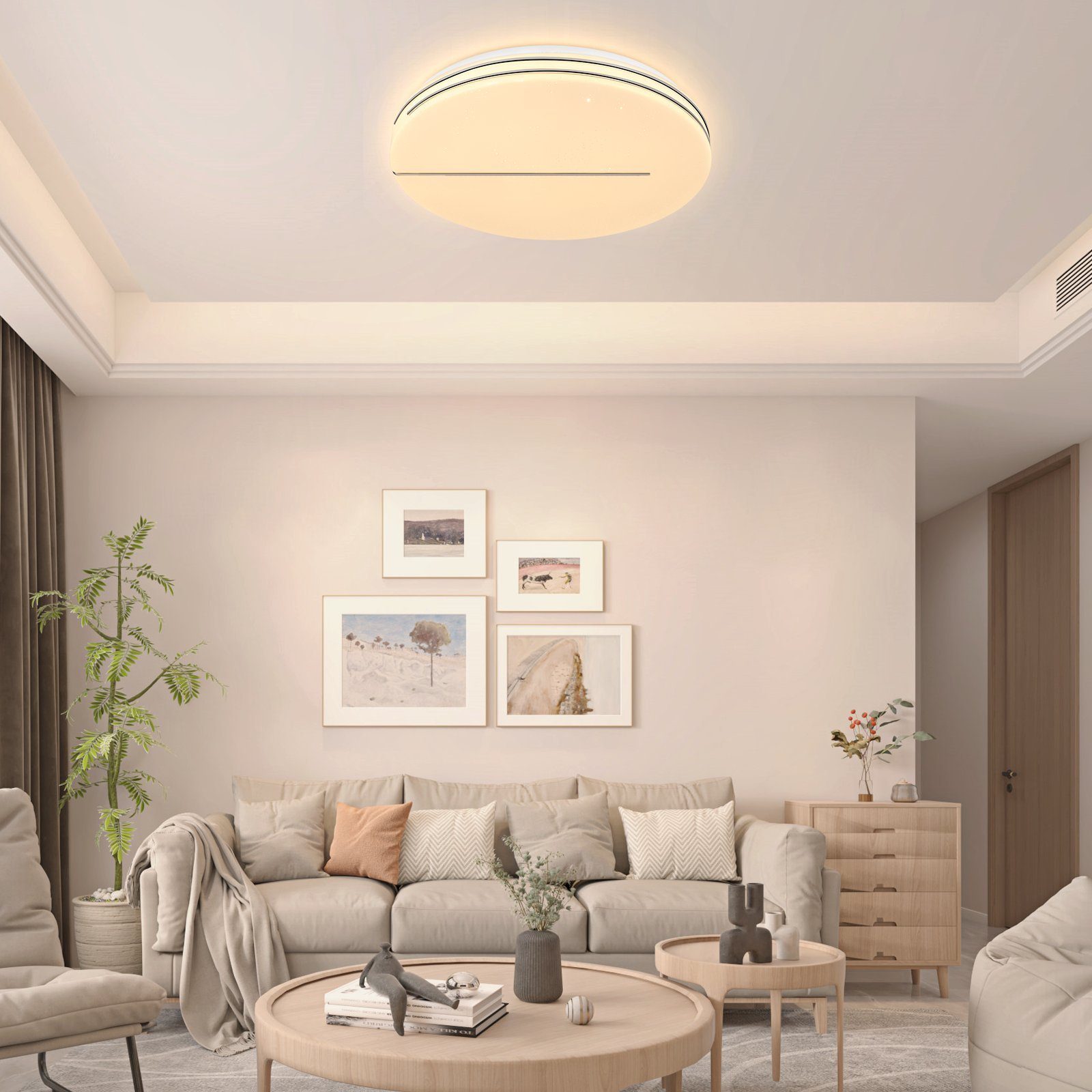 Nettlife moderna lâmpada de teto LED redonda de 44 w de 40 cm regulável