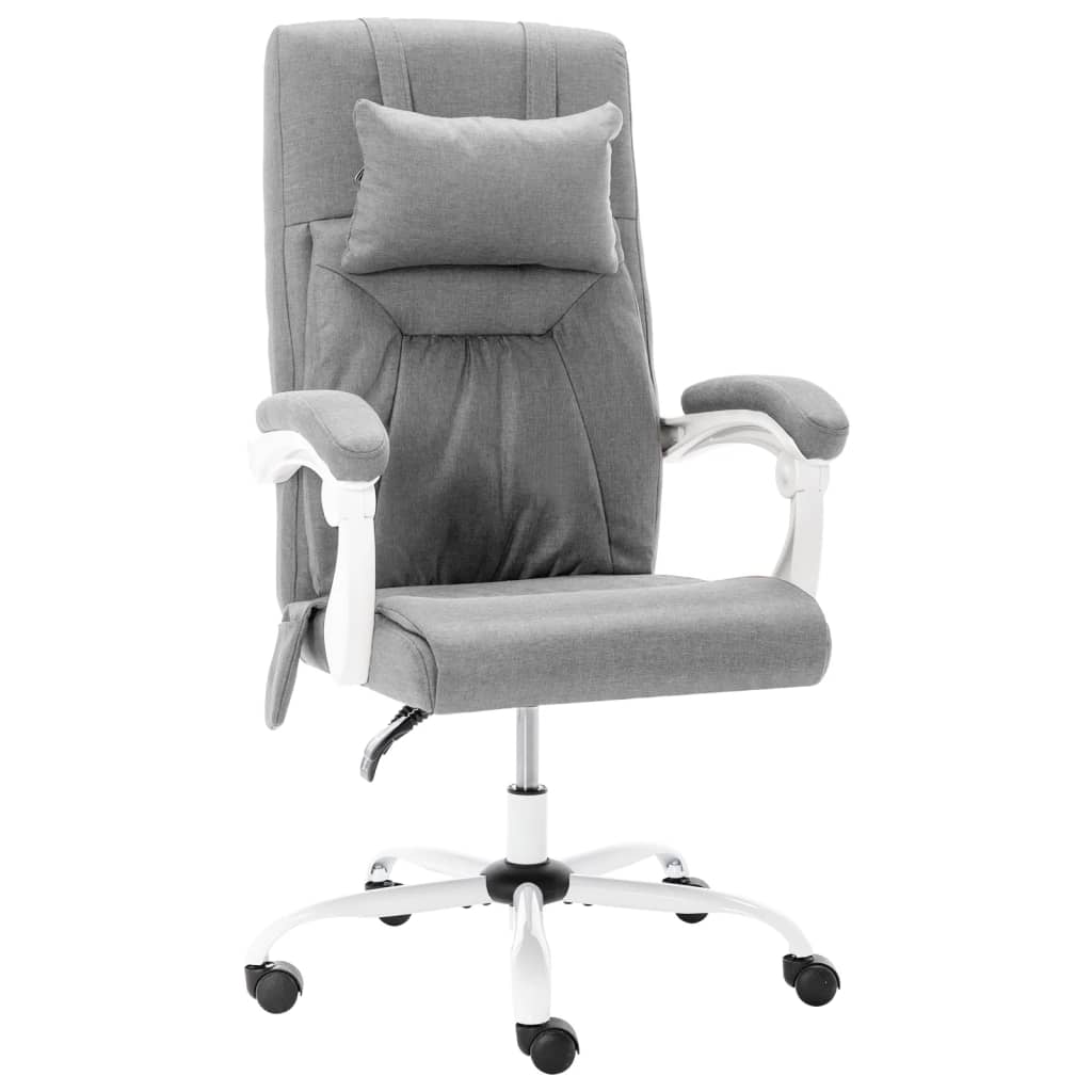 Cadeira de escritório c/ função de massagem tecido cinzento pt3906