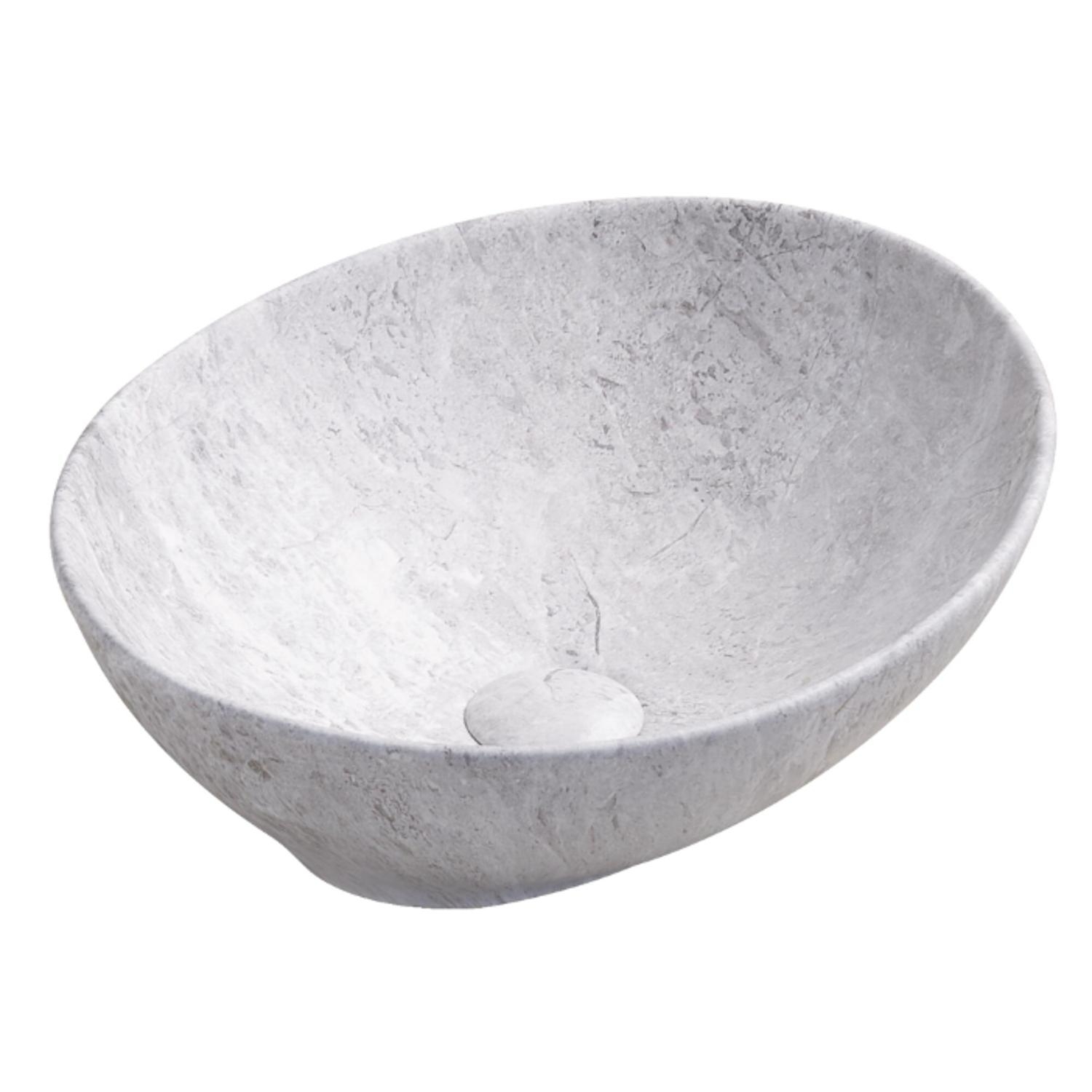 Ondée - lavabo de encimera hana - cerámica - acabado mármol gris