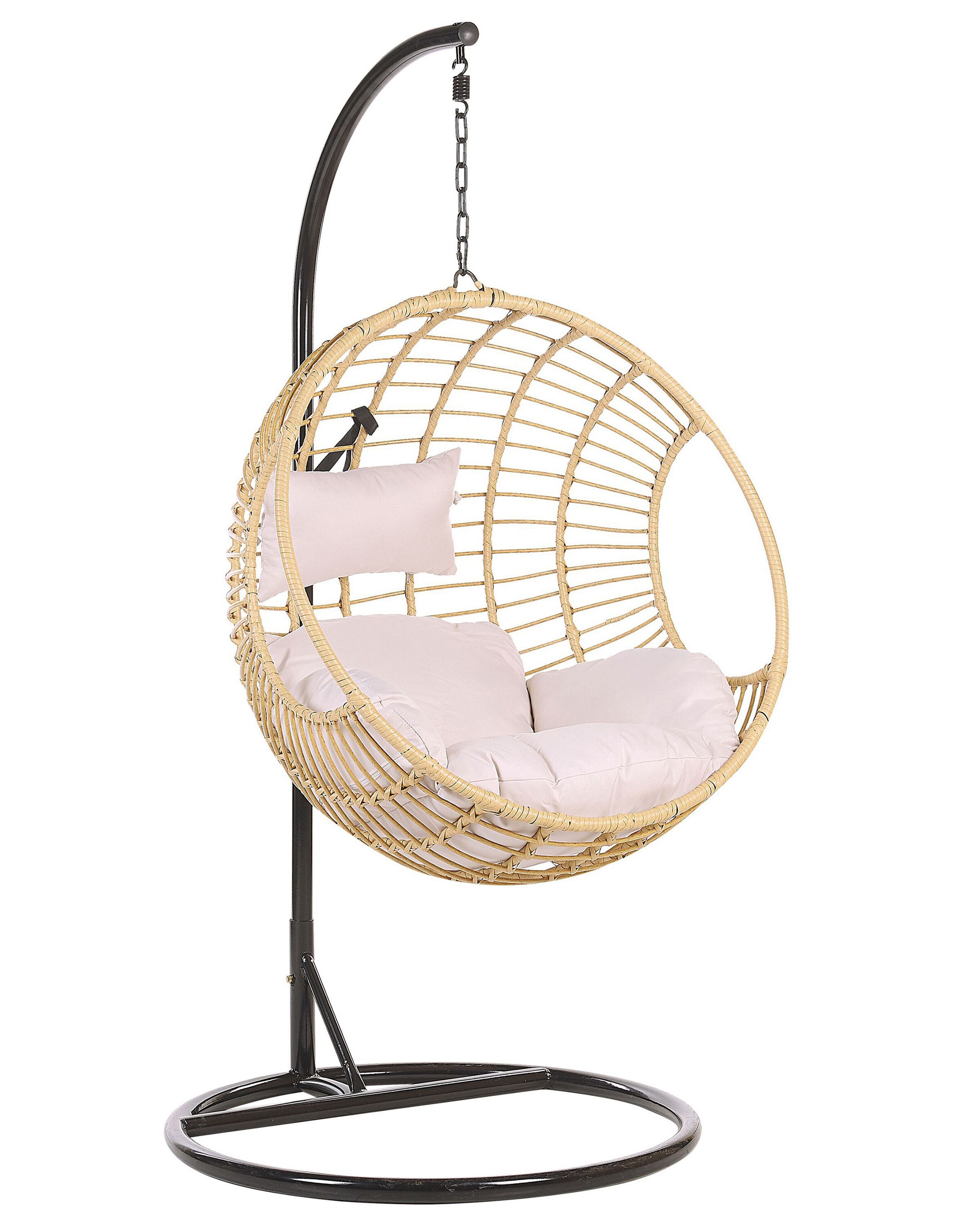 Cadeira suspensa com suporte aspio rattan sintético natural