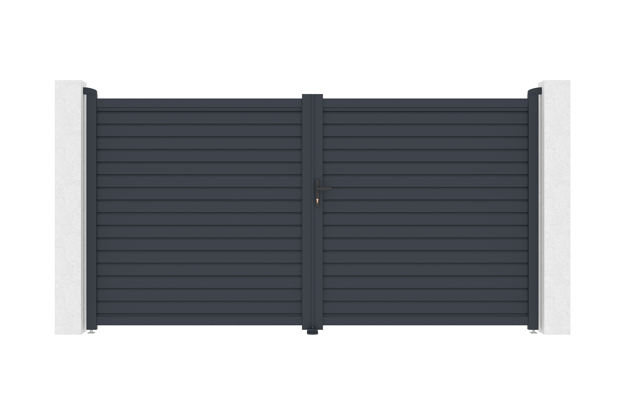 Portão de abrir calancia 3,5m alt.180cm alumínio cinza + motor