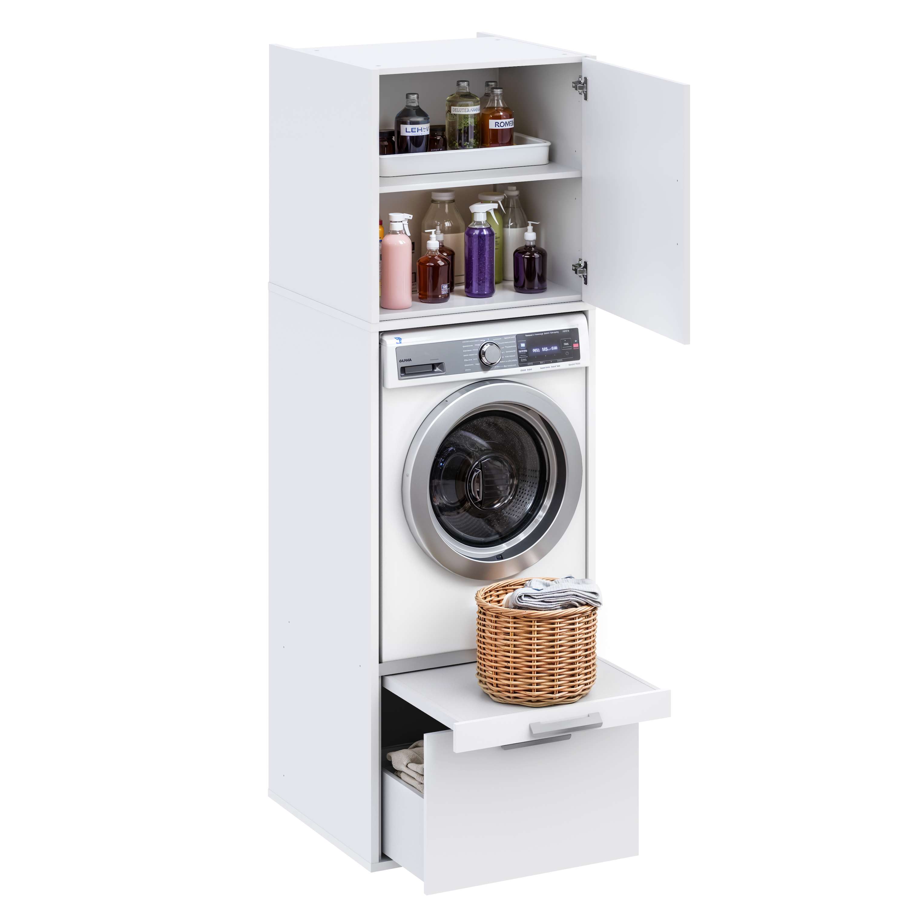 Armário máquina de lavar con móvel alto t-bath 67,2x208cm branco