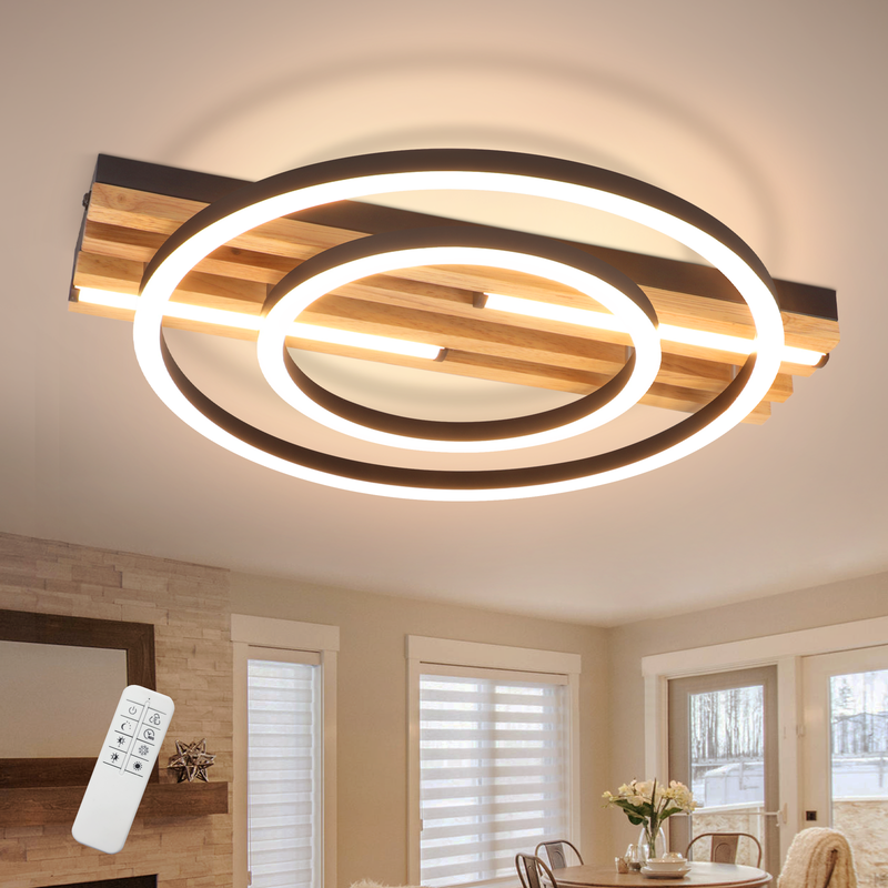 Nettlife lâmpada de teto LED integrado castanho 38x21.8