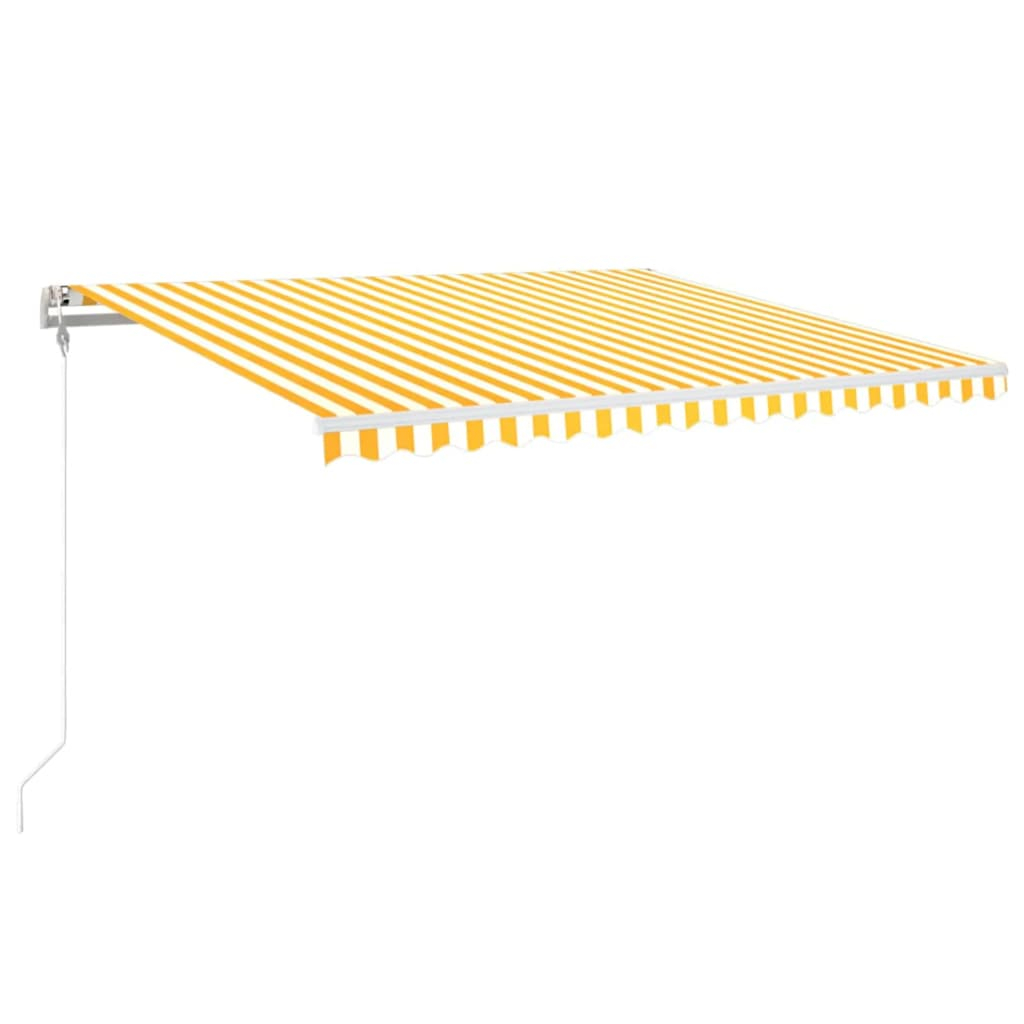 Toldo automático LED e sensor de vento 450x350cm amarelo/branco