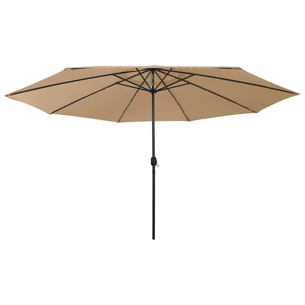 Guarda-sol de jardim com luzes LED 400 cm cinza-acastanhado