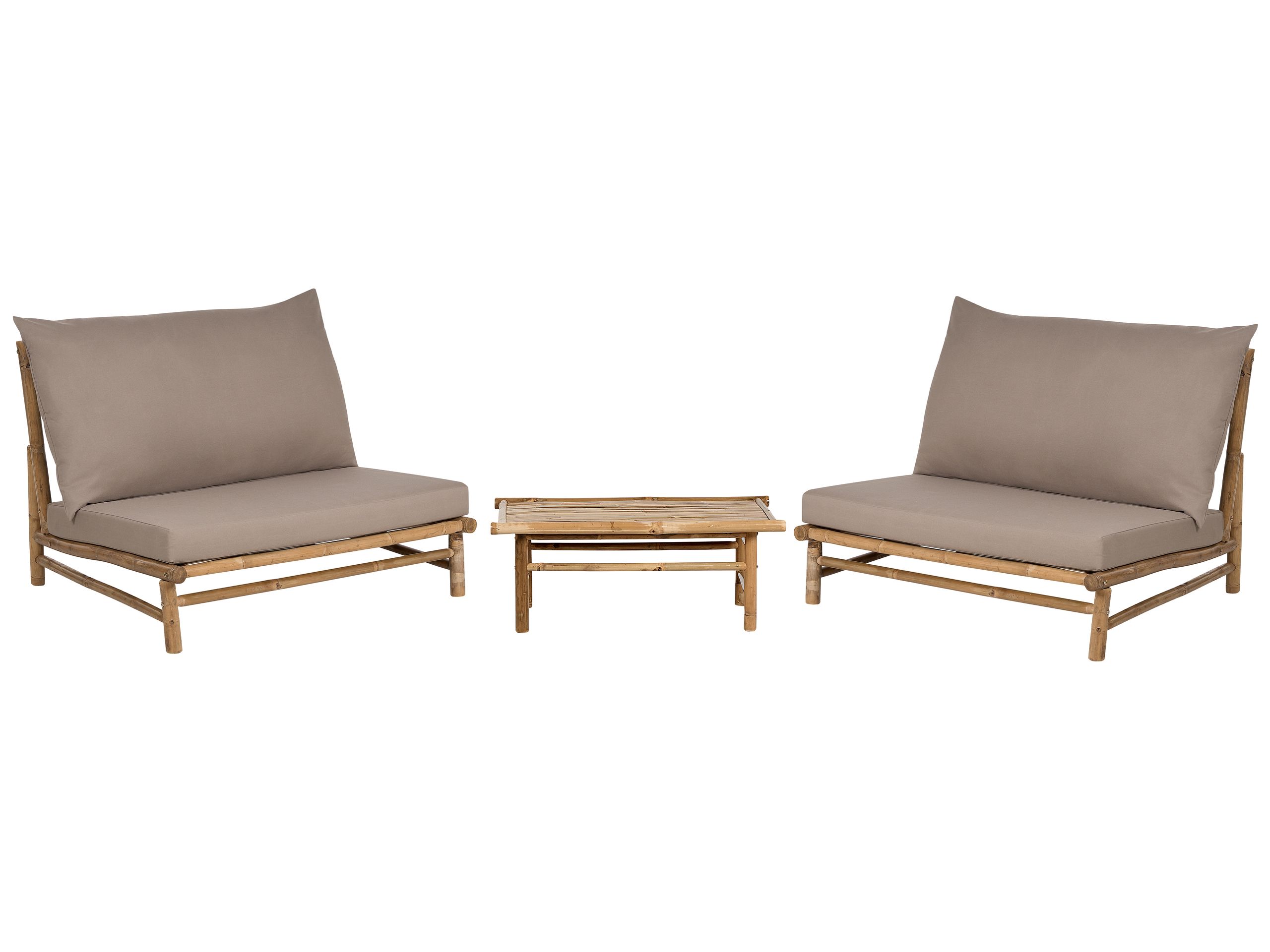 Conjunto de jardim com mesa 2 lugares todi madeira de bambu taupe