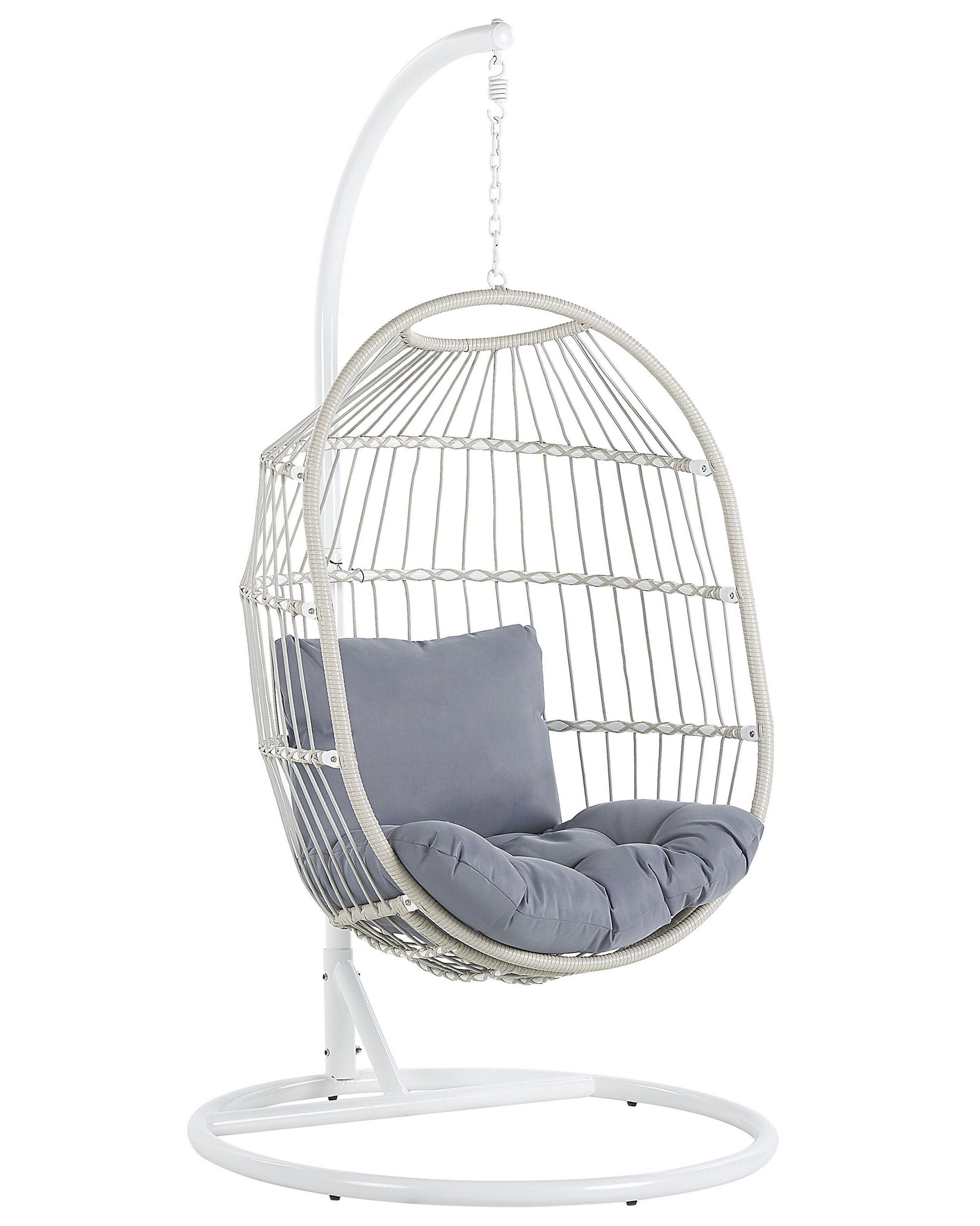 Cadeira suspensa com suporte alba rattan sintético branco