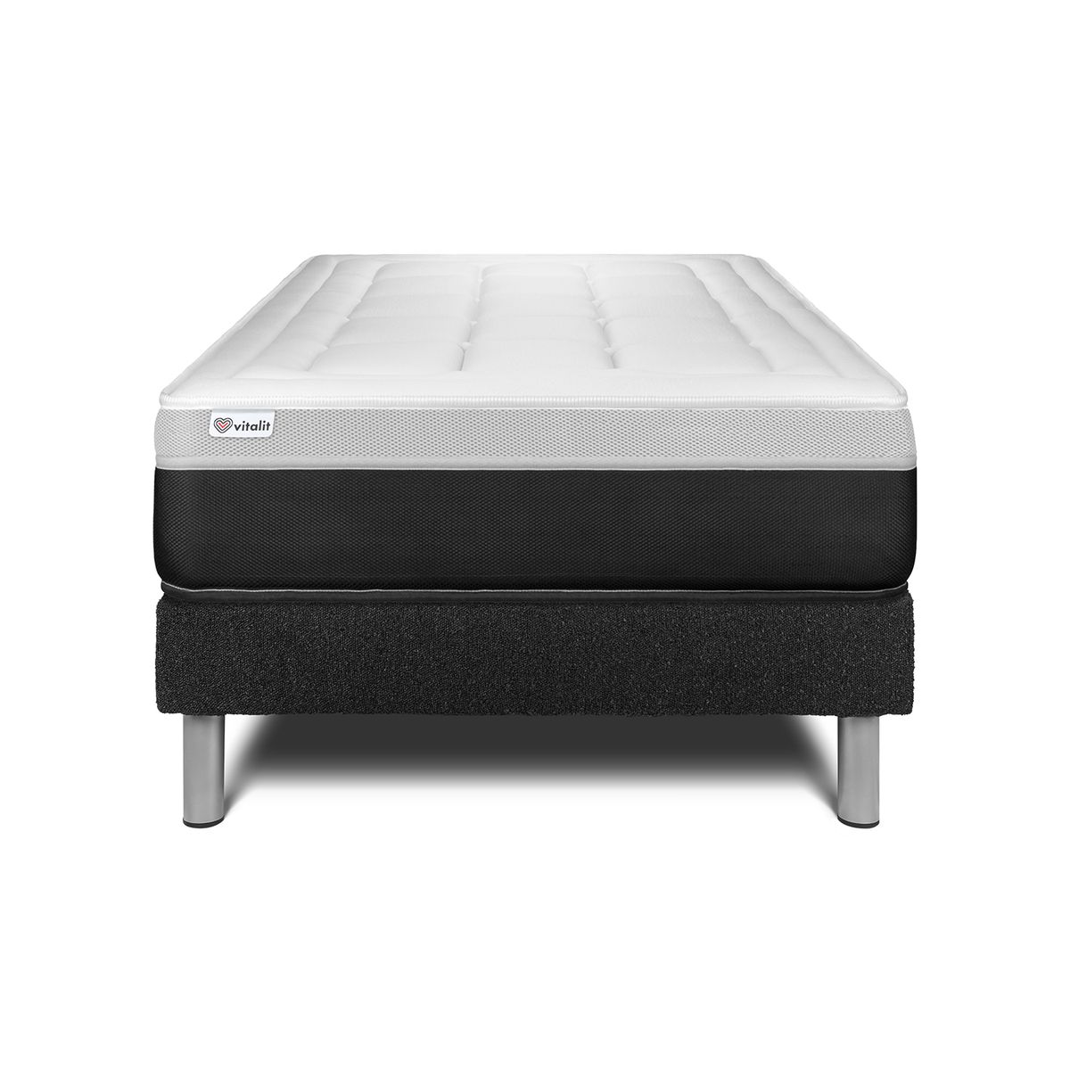 Pack sommier colchão form 120 x 200 cm sommier em kit preto