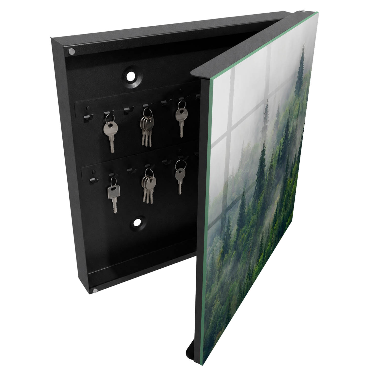 Caixa de chaves de parede decorativa 30x30x5, abertura à direita tulup