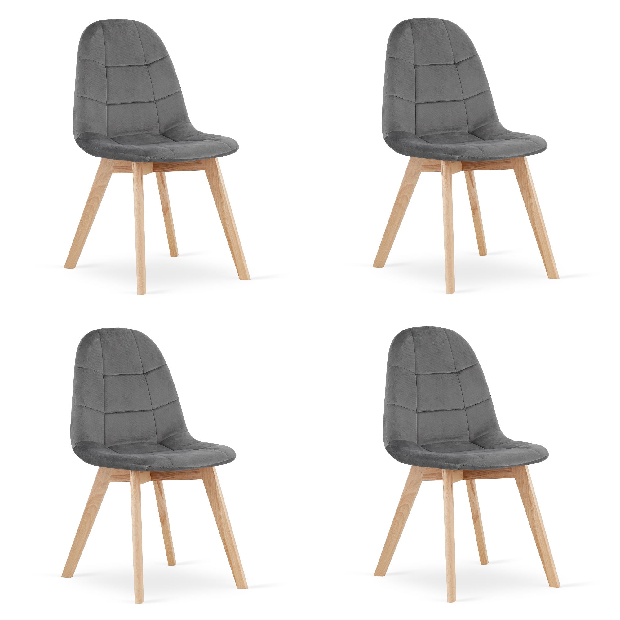 Valora cadeiras nuuc veludo cinza escuro ergonômicas x4