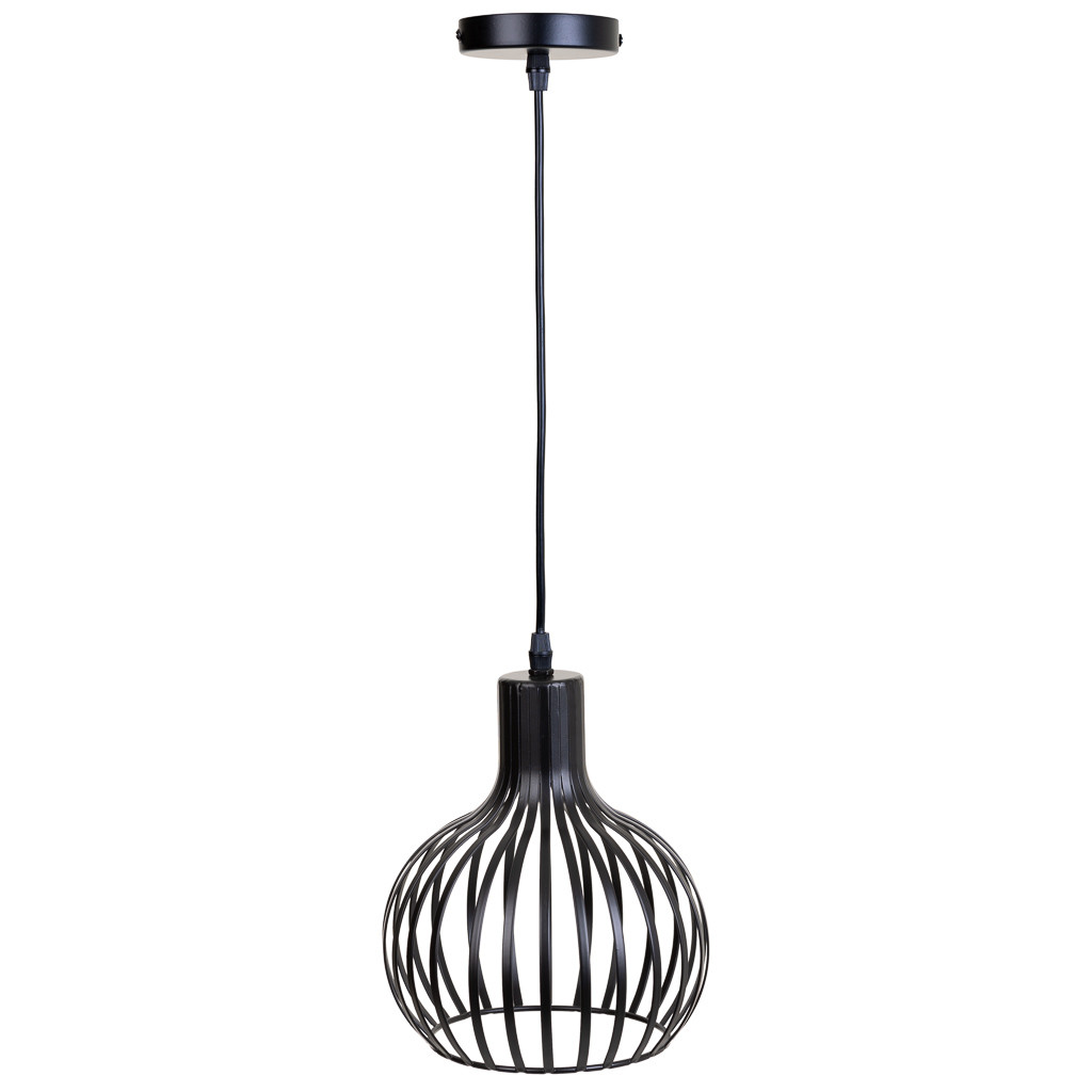 Candeeiro de teto em metal preto 20x20x108