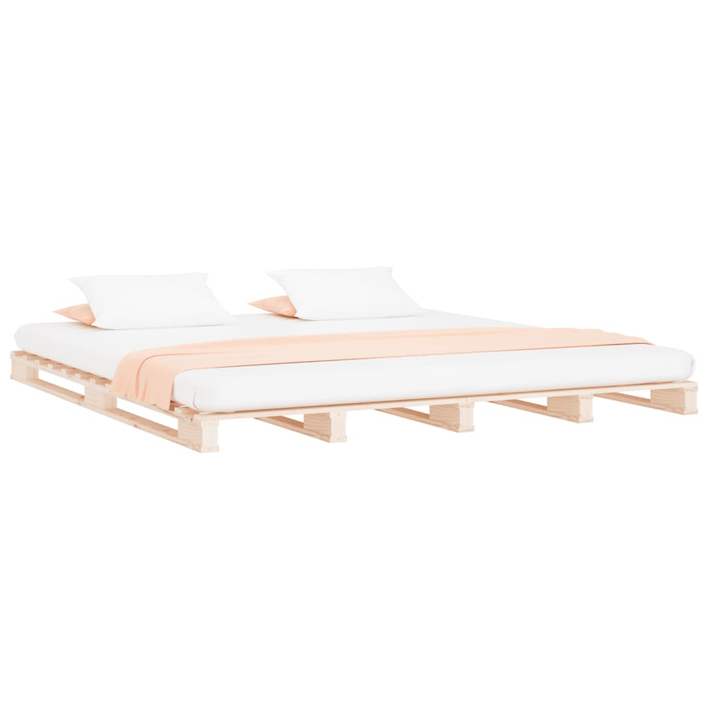 vidaXL cama de palets de madera maciza de pino super king 180x200 cm
