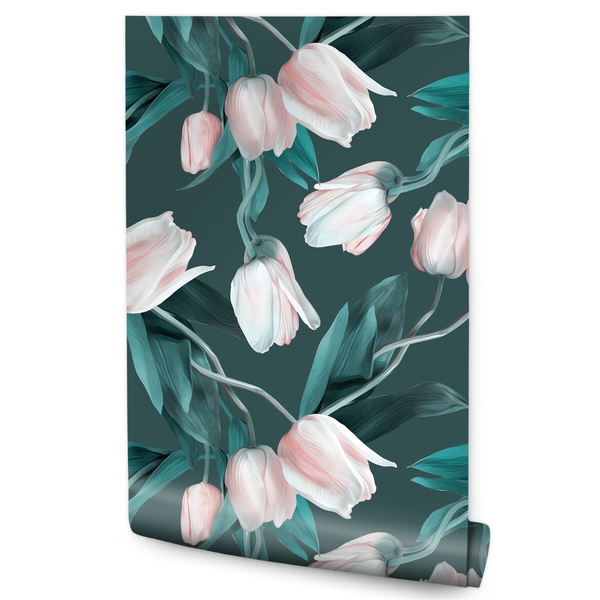Papel de parede de flores folhosas para sala de estar decoração moderna