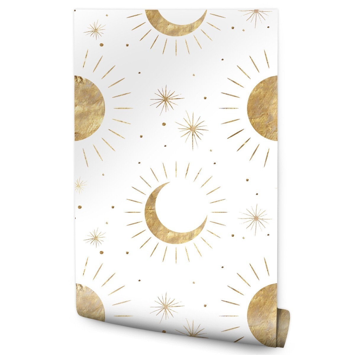 Papel de parede boho lua estrelas quarto criança decoração moderna