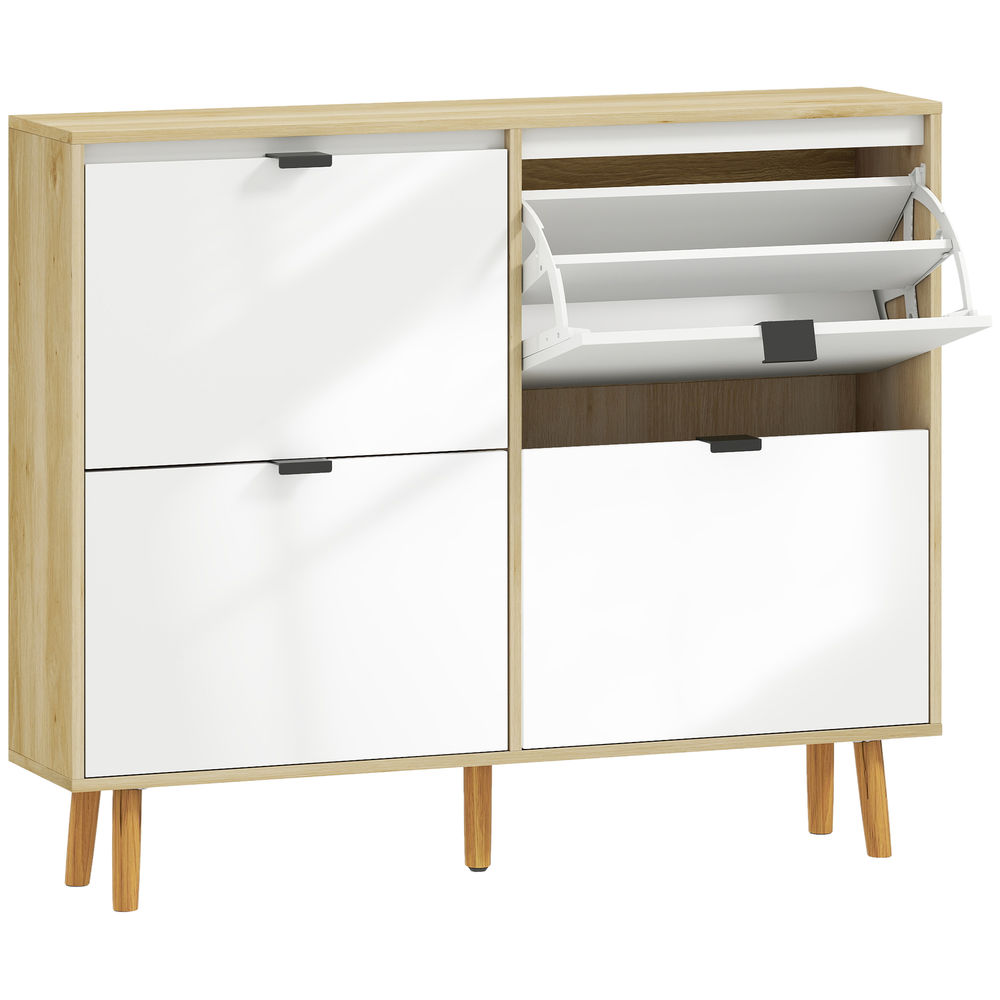 Sapateiro estreito 105x24x92.5 cm mdf color blanco Homcom