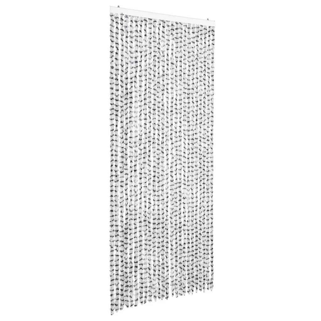 Cortina anti-insetos 100x220cm chenille cinzento claro e escuro